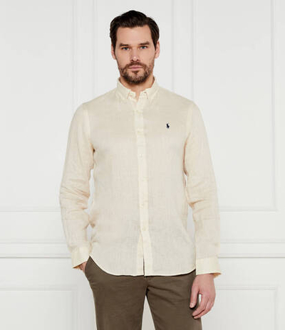 Льняная рубашка POLO RALPH LAUREN - кремовый(710968915)