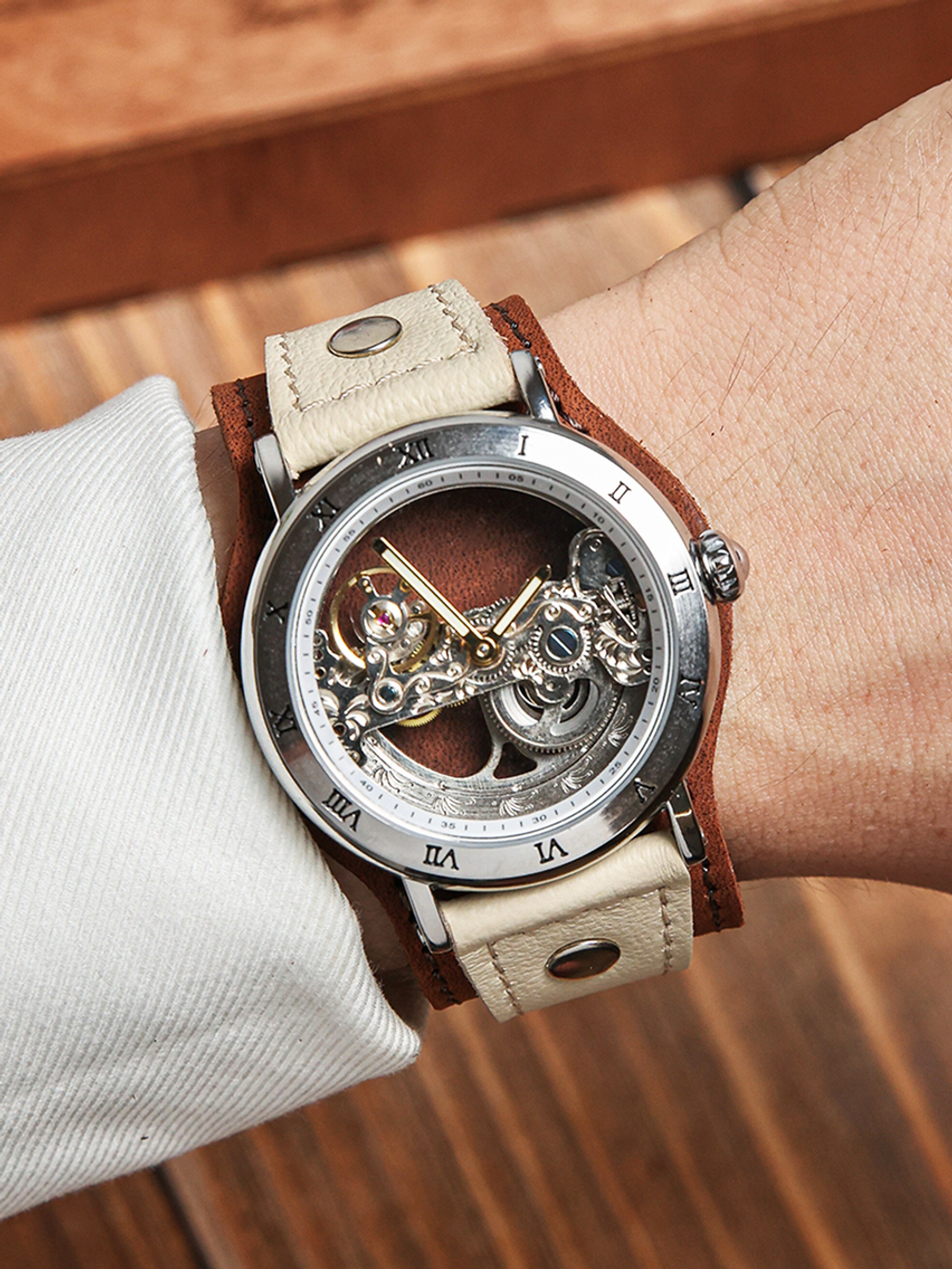 Часы скелетоны женские механические Power YOURTIME