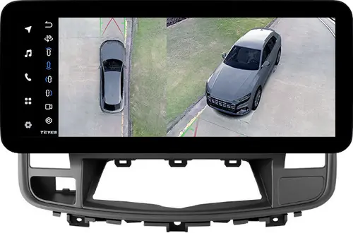 Магнитола для Nissan Teana J32 2008-2013 (ШГУ цветной, рамка 10) - Teyes LUX ONE 360 монитор 12.3" 2K QLED на Android 10, Быстрая, CarPlay, 4G SIM-слот, 4 камеры в комплекте