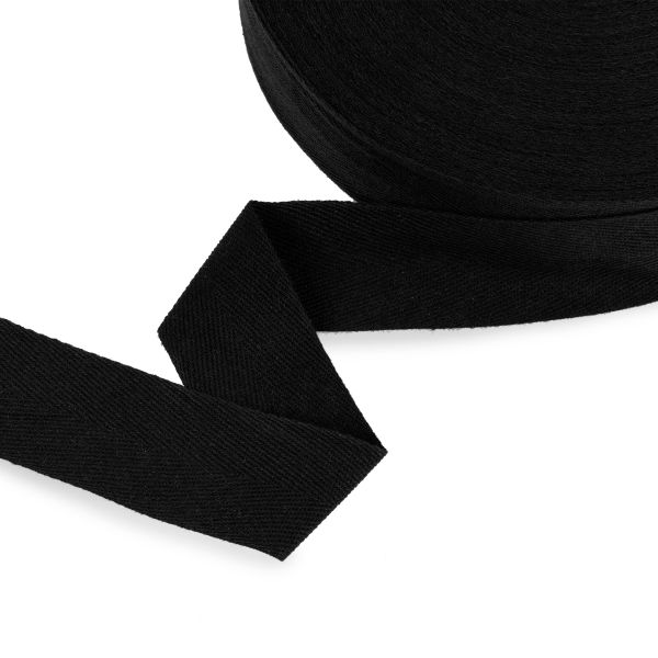 Тесьма (лента) киперная (100% х/б) 40 мм / 50 метров, черный/black, Gamma TCT-40