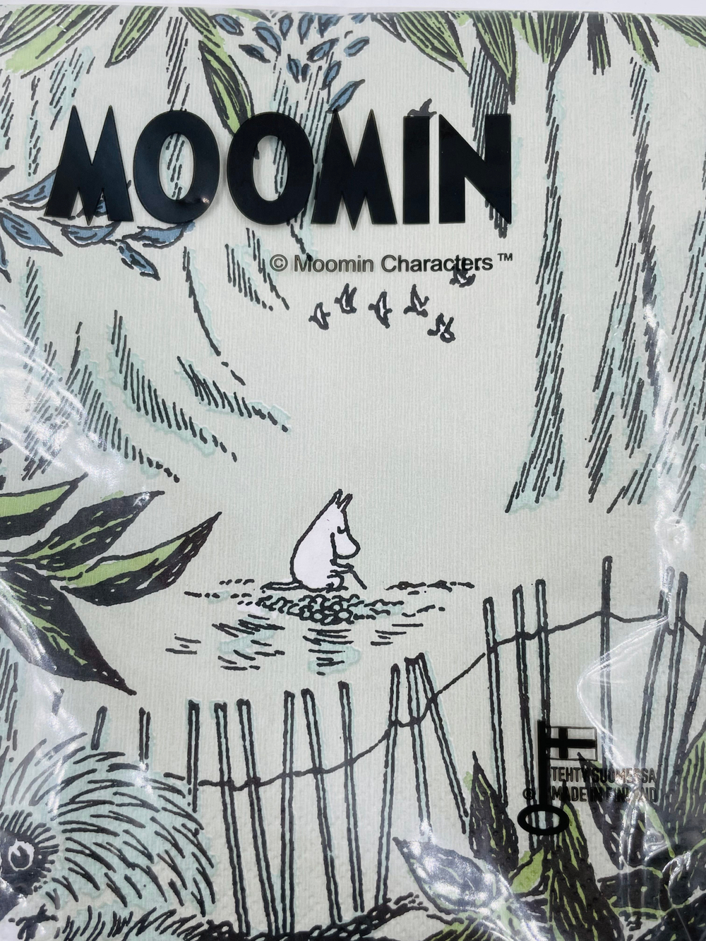 Салфетки бумажные Moomin, Тоска, светло-зеленые 33х33 см, 20 салфеток (из Финляндии)