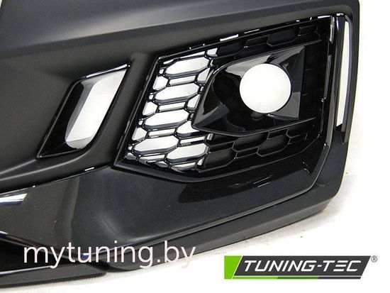 Бампер передний SPORT GLOSSY BLACK PDC для AUDI A4 B9 08.15-19