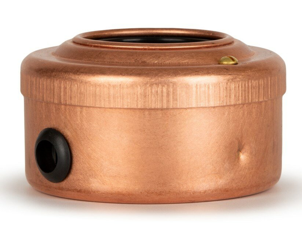 Розетка ретро с з/к и шторками, черная, "Натуральная Медь" VINTAGE-BRASS 20105-7