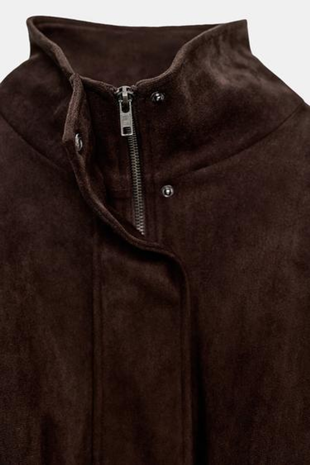 Синтетическая замшевая куртка с ремнем - ZARA