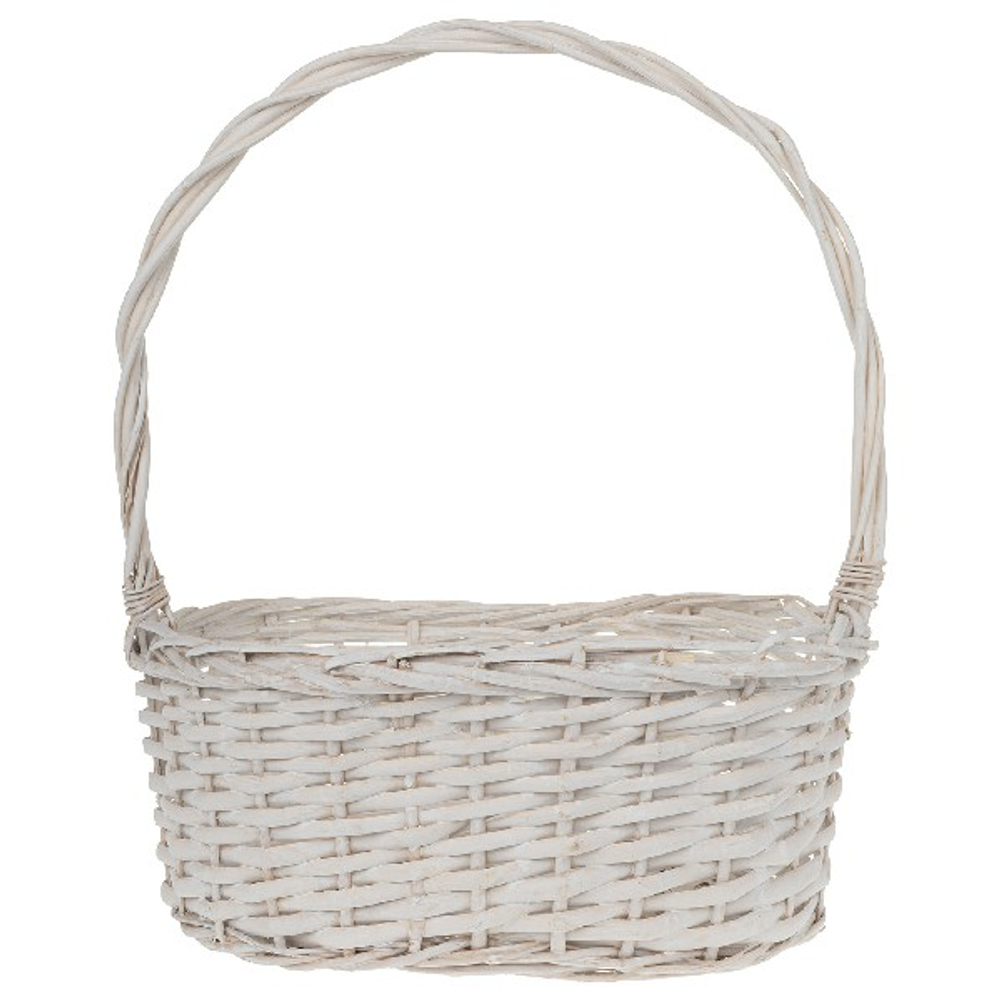 Корзина плетеная (ива) 35x25xH14/42см БЕЛЫЙ