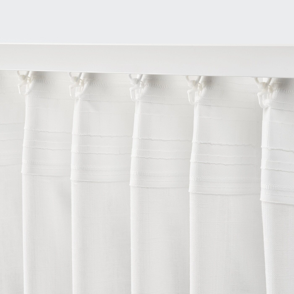 IKEA SILVERLÖNN  (ИКЕА СИЛВЕРЛÖНН)  -  Шторы, 2 шт, на ленте/белые, 145x300 см