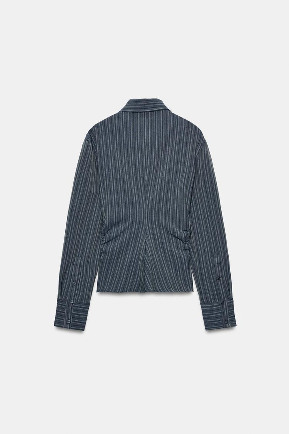 ZARA ПРИТАЛЕННАЯ РУБАШКА, ГОЛУБОЙ