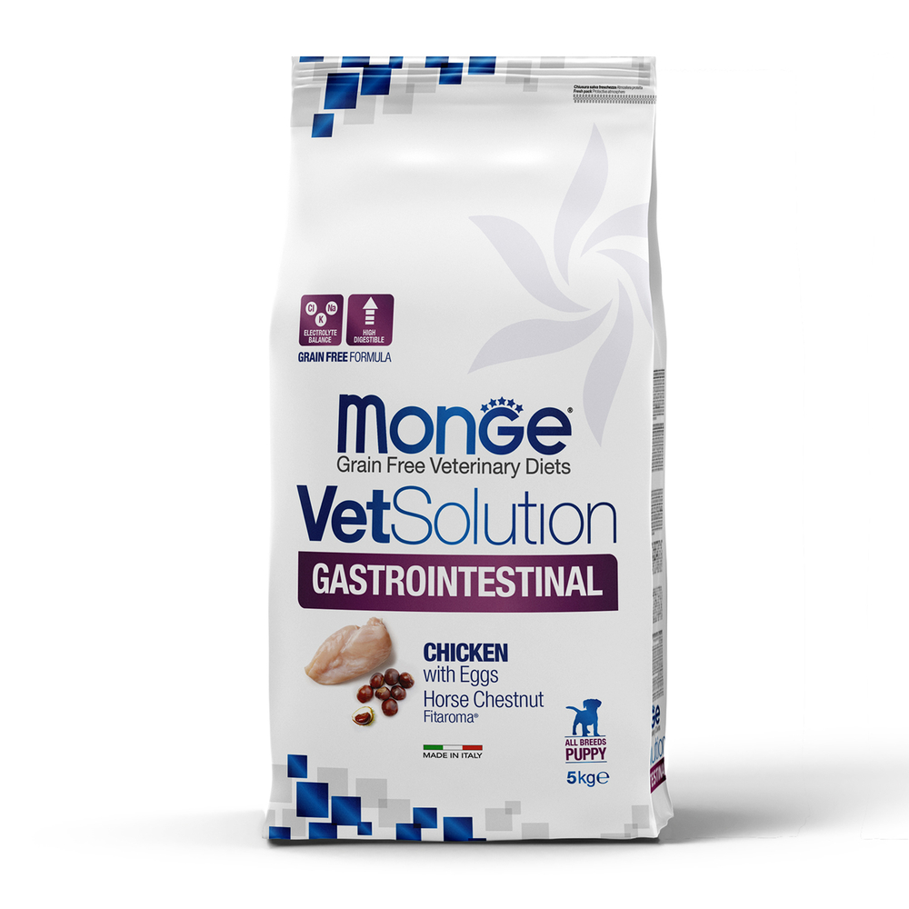 Корм для щенков диетический Monge VetSolution Dog Gastrointestinal Гастроинтестинал при заболеваниях ЖКТ 5 кг