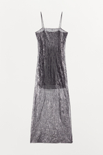 ДЛИННОЕ ПЛАТЬЕ С МЕТАЛЛИЧЕСКИМ БЛЕСКОМ И ЖАТОЙ ФАКТУРОЙ — ZARA