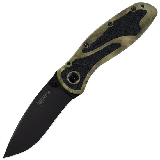 Складной нож KERSHAW Blur 1670CAMO c клинком из стали Sandvik™ 14C28N, рукоять алюминий / Trac-Tec