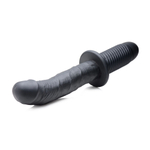 Черный вибратор The Large Realistic 10X Silicone Vibrator with Handle - 30,5 см. (Цвет: черный)