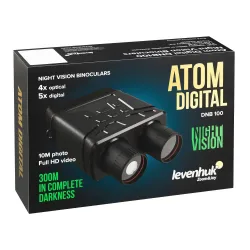 Бинокль ночного видения Levenhuk Atom Digital DNB100 — коробка крупный план