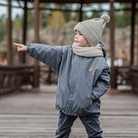 Куртка демисезонная оверсайз на меху "Графит"