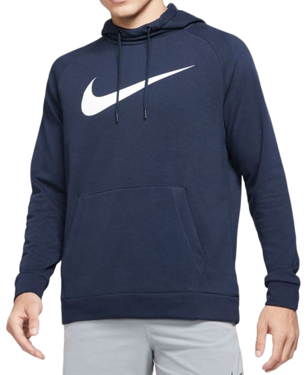 Мужская теннисная кофта Nike Dri-Fit Hoodie PO Swoosh M - obsidian/white