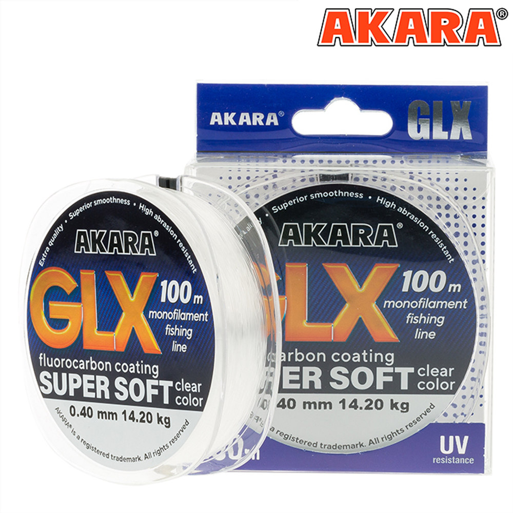 Леска Akara GLX Super Soft 100 м 0,35 прозрачная