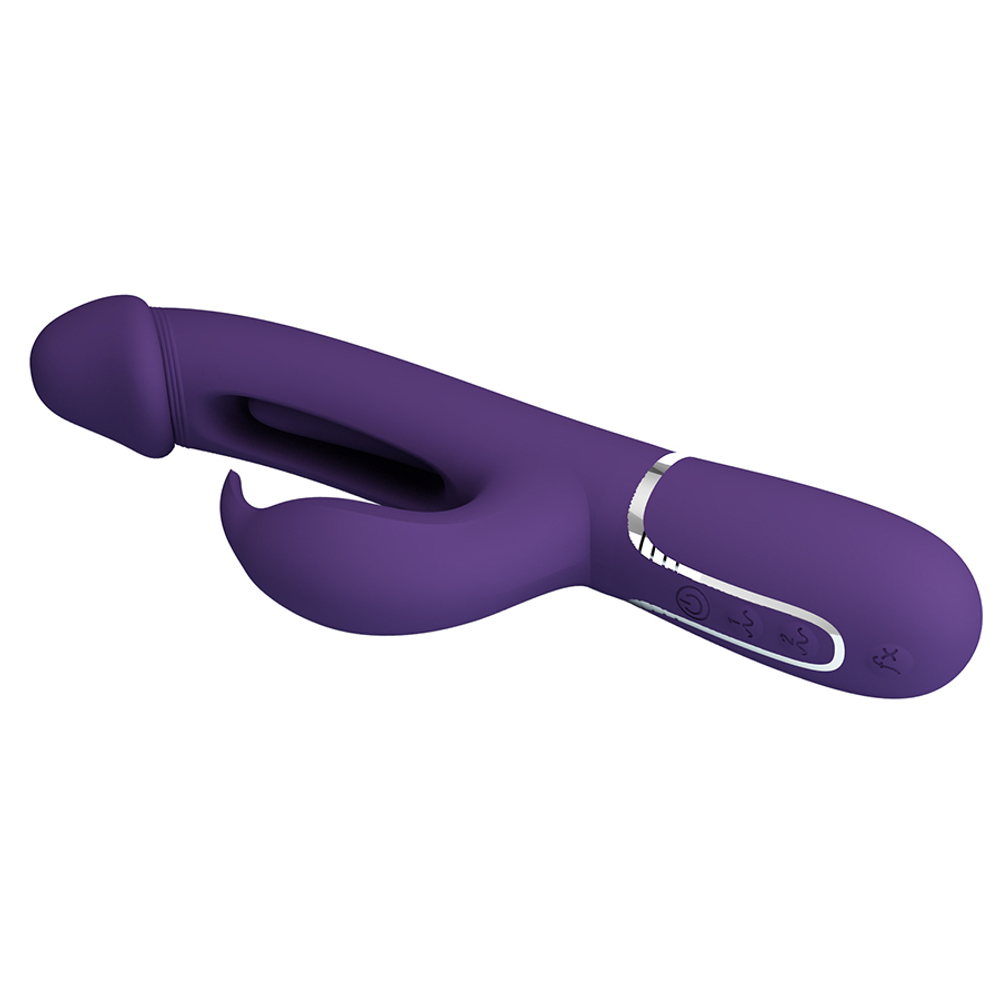 Сиреневый вибратор-кролик 23,2см с фингерингом Pretty Love Twinkled Tenderness Kampas Flicking Vibrator Rabbit BW-500025-2