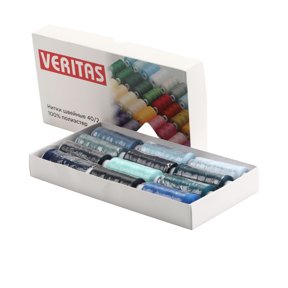 Нитки универсальные Veritas 40/2, 200 м / 12 кат., ассорти №1