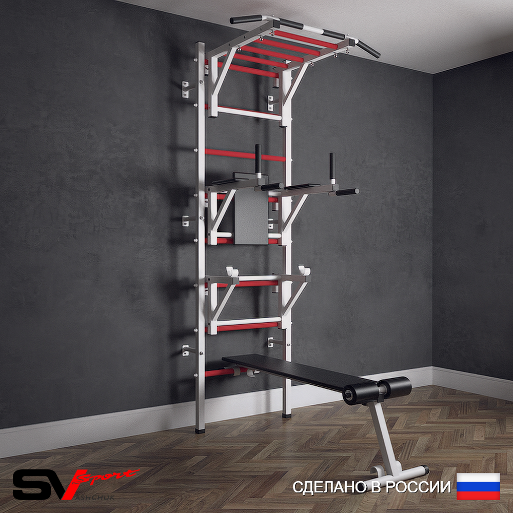 Шведская стенка Sv Sport (Турник рукоход/Брусья/Стойка/Скамья)