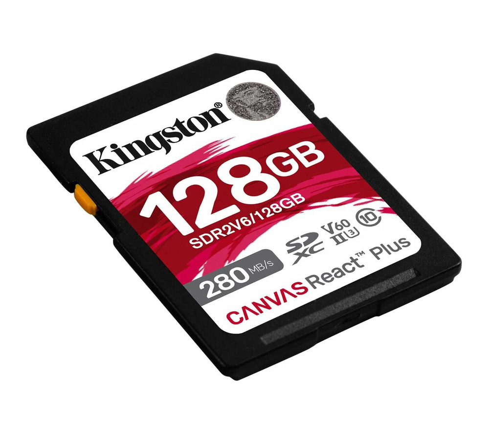 Kingston 128Gb Canvas React Plus SDXC UHS-II U3 V60 (280/100 Mb/s)