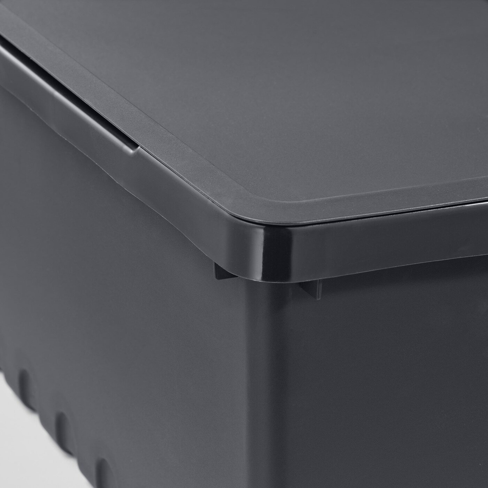 IKEA UPPSNOFSAD (ИКЕА УППСНОФСАД) — Контейнер с крышкой, черный, 25x17x12 см/3,5 л, фото 2