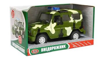 Инерционный внедорожник "Военный" свет,звук 1:24