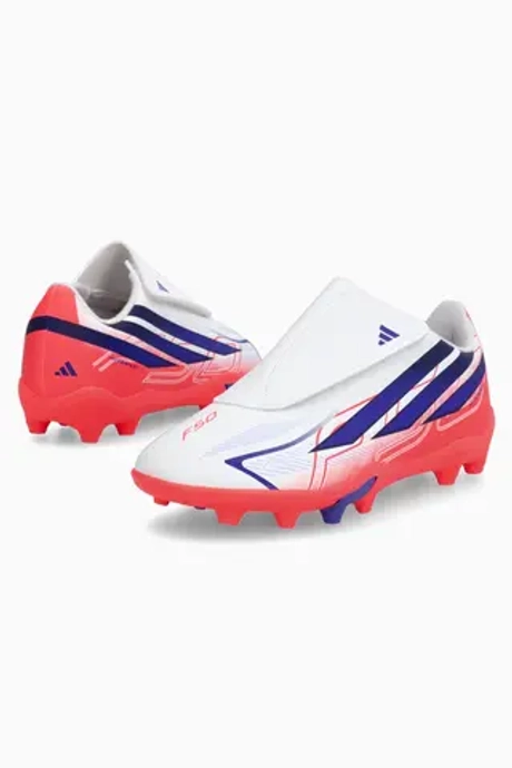 Бутсы adidas F50 Club Hyperfast Velcro FG/MG Junior - белый