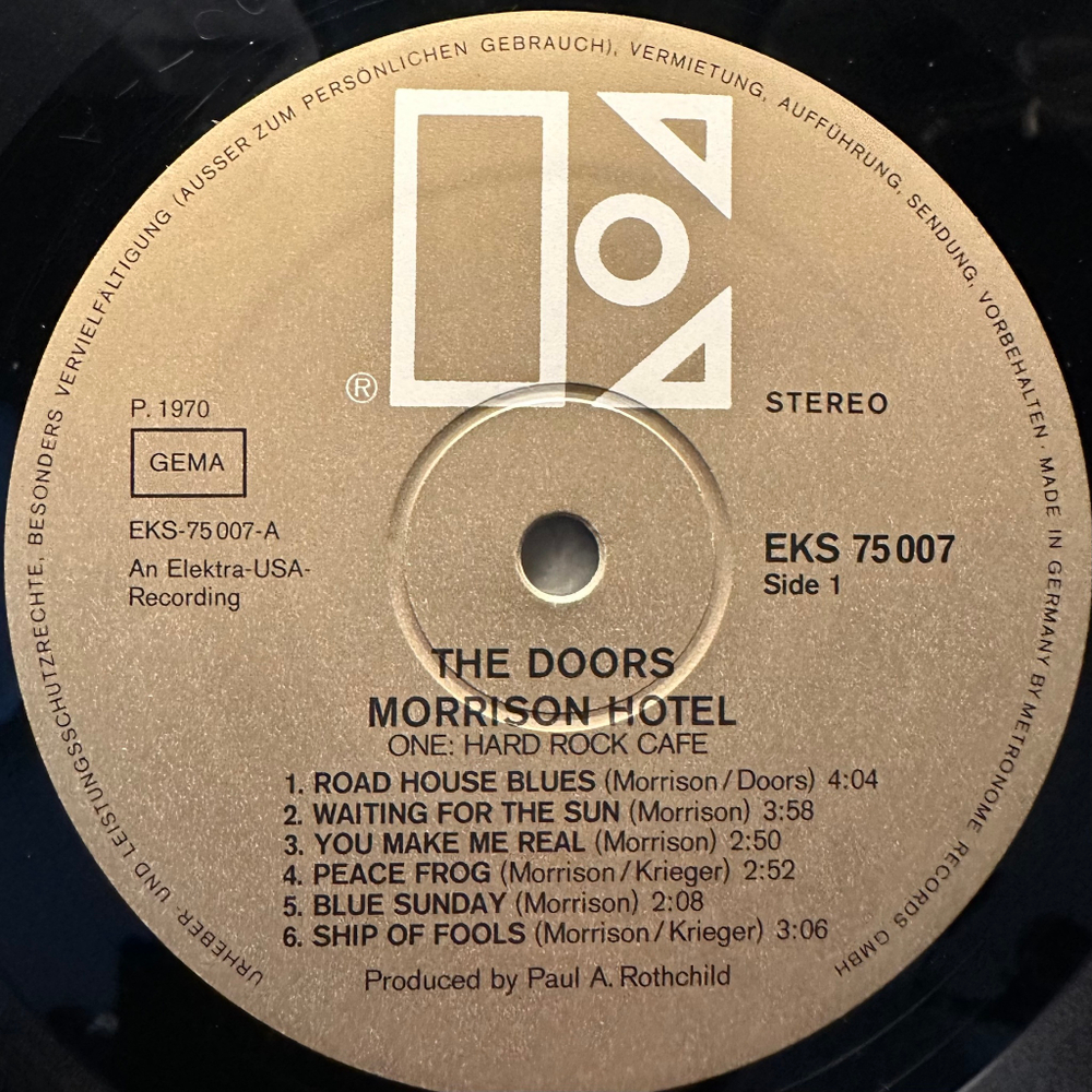 The Doors ‎– Morrison Hotel (Германия 1970г.) 1st