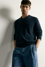 СВИТЕР КЛАССИЧЕСКОГО КРОЯ ИЗ ХЛОПКА И ЛЬНА — ZARA · 2632/309