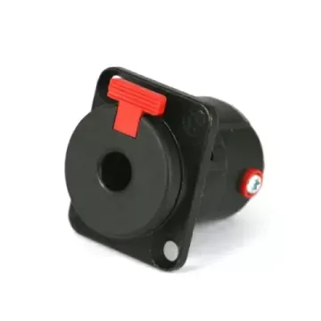 Neutrik NJ3FP6C-BAG панельный разъем Jack 6,3мм TRS (стерео) гнездо с фиксатором, металлический черн
