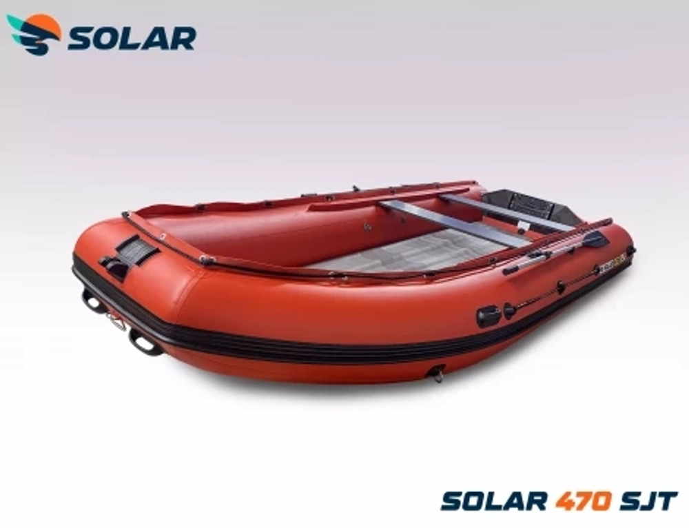 Лодка надувная моторная solar-470 super jet tunnel