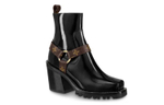 LOUIS VUITTON Limitless Ankle Boots "Black With Logo Straps" Women"s