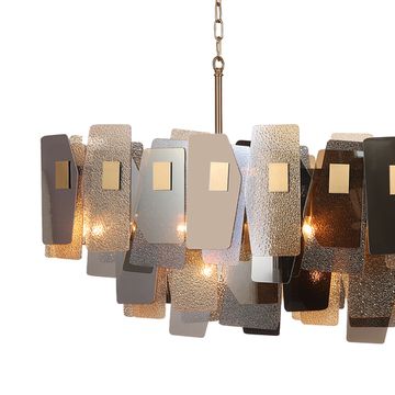 Подвесная люстра 13*E14 POINT SP13 латунь/янтарный/дымчатый Crystal Lux