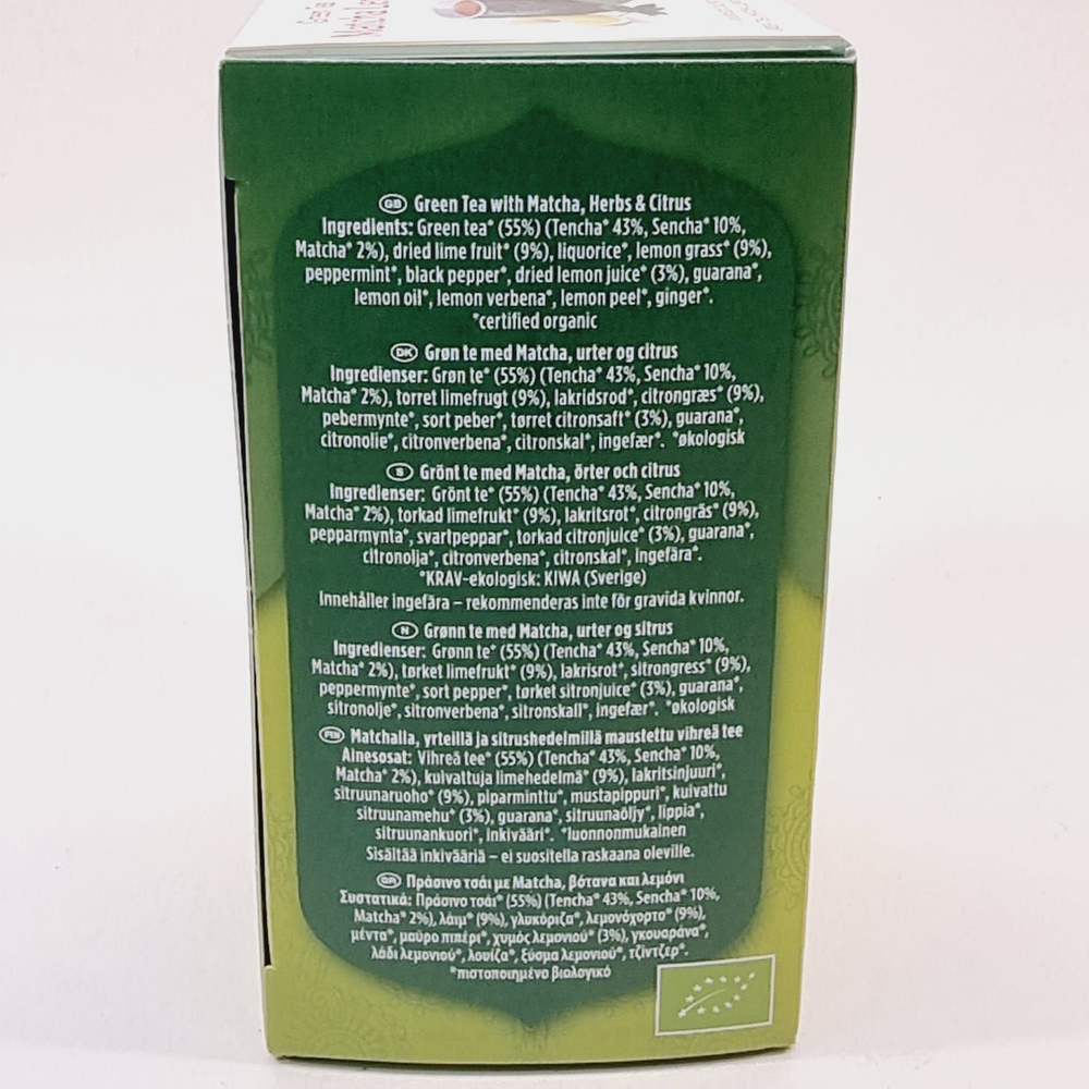 Чай зеленый Yogi Tea "Matcha Lemon" аювердическая смесь с лимоном 17 пакетиков 30.6 г (из Финляндии)