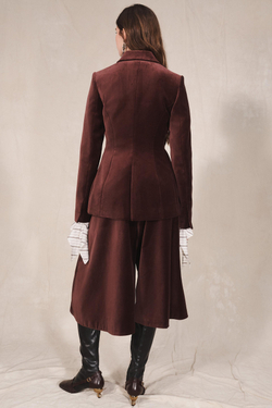 ZARA ПРИТАЛЕННЫЙ БАРХАТНЫЙ БЛЕЙЗЕР - LIMITED EDITION, ВИННЫЙ