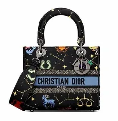 Сумка женская Dior Lady D-lite, модель среднего формата черный