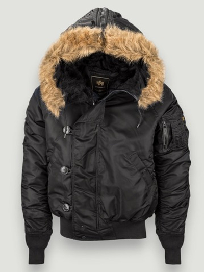 Куртка короткая зимняя Alpha N-2B Flight Jacket (черная - black)