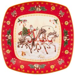 БЛЮДО LEFARD "ТРОЙКА" КВАДРАТНОЕ 25X4,2CM КРАСНОЕ (КОР=12ШТ.)