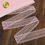 Кружево вязаное (тесьма) 25 мм / 10 метров, D1002, тонкая нить, цв.F133 розовый, Kruzhevo