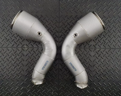 RedStar Exhaust Приемные трубы (Downpipes) спорт-кат HJS HD 143мм с термозащитой Audi RS Q8 / S Q8 / S Q7