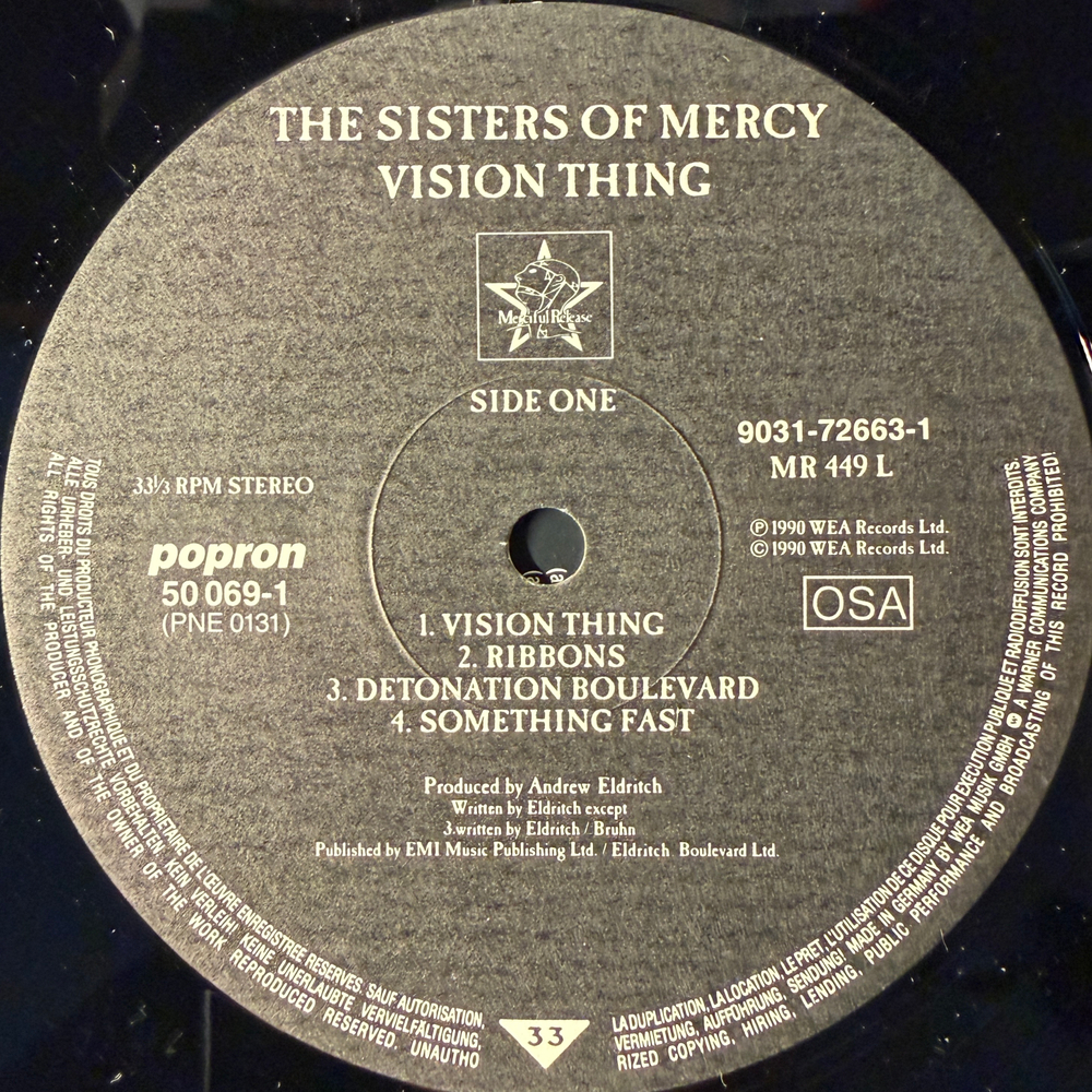The Sisters Of Mercy ‎– Vision Thing (Чехословакия 1991г.) Т