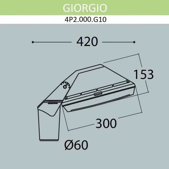 Уличный консольный светильник Guizeppe 4P2.000.G10.AYF1R Fumagalli