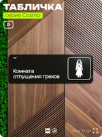 Табличка Комната отпущения грехов, шуточная прикольная табличка на дверь и стену черная, для офиса и дома, серия COSMO FUN, 30х10 см, Айдентика Технолоджи