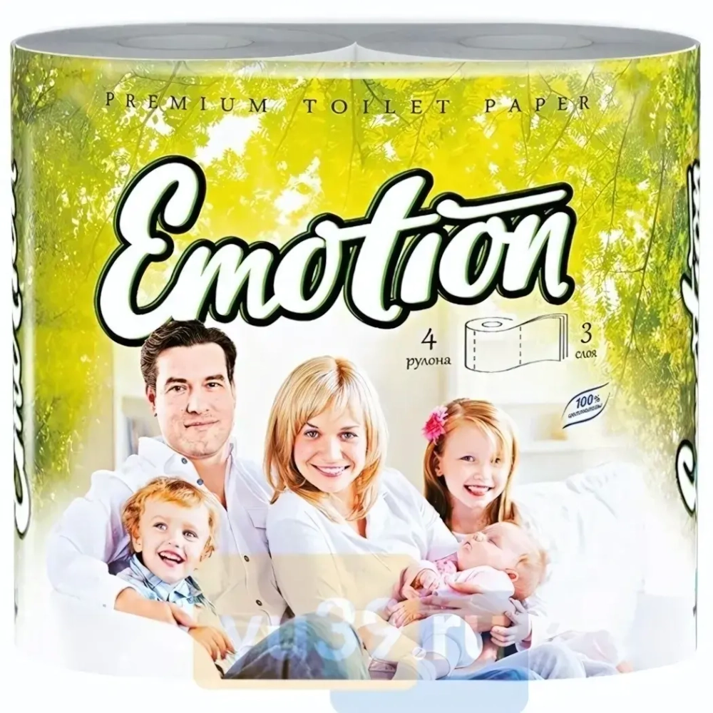 Бумага туалетная МЯГКИЙ ЗНАК EMOTION Famili 3 сл., 4 рул.