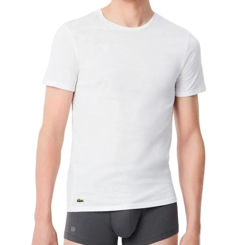 Мужская теннисная футболка Lacoste Slim Fit Loungewear 3-Pack - white/grey/black