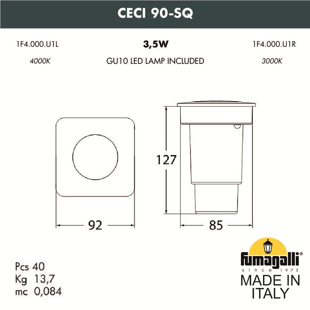 Тротуарный светильник Fumagalli CECI 1F4.000.000.LXU1L
