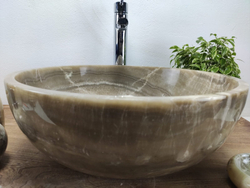 Раковина из оникса Bowl Grey BO-81041 45x45x17 из натурального камня