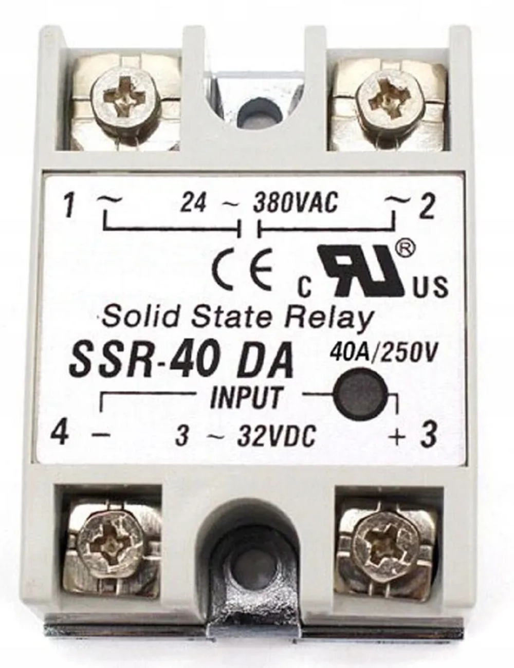 Твердотельное реле SSR-40DA (40A 380VAC управление от 3-32VDC) (ESS02)