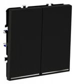 Выключатель проходной двухклавишный с подсветкой без рамки Voltum S70 VLS020408