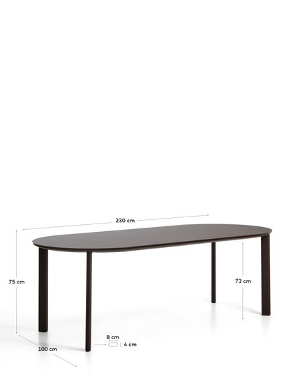 Уличный стол Erice из алюминия и закаленного стекла коричневого цвета, 230 x 100 см