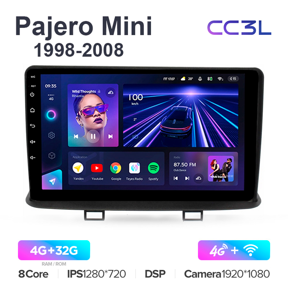 Teyes CC3L 9"для Mitsubishi Pajero Mini 1998-2008